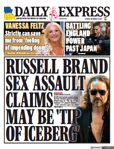 Daily Express Newspaper Front Page (UK) for 18 September 2023