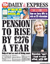 Daily Express (UK) Newspaper Front Page for 19 October 2011
