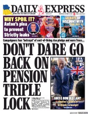 Daily Express (UK) Newspaper Front Page for 19 October 2022