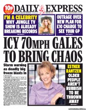 Daily Express Newspaper Front Page (UK) for 19 November 2013