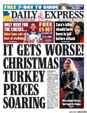 Daily Express (UK) Newspaper Front Page for 19 November 2022