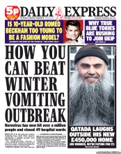 Daily Express Newspaper Front Page (UK) for 19 December 2012