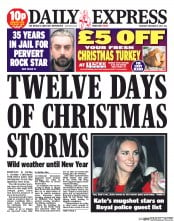 Daily Express Newspaper Front Page (UK) for 19 December 2013