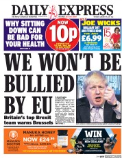 Daily Express (UK) Newspaper Front Page for 19 January 2017