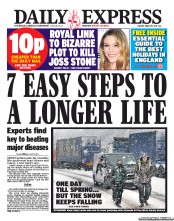 Daily Express (UK) Newspaper Front Page for 19 March 2013