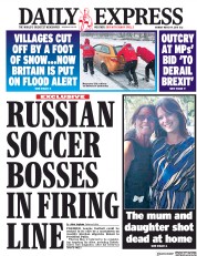 Daily Express (UK) Newspaper Front Page for 19 March 2018