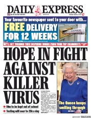 Daily Express (UK) Newspaper Front Page for 19 March 2020