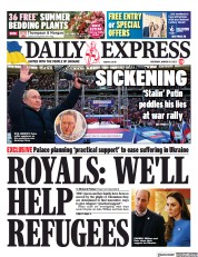 Daily Express (UK) Newspaper Front Page for 19 March 2022
