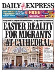 Daily Express front page for 19 April 2025
