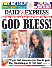 Daily Express (UK) Newspaper Front Page for 19 May 2018