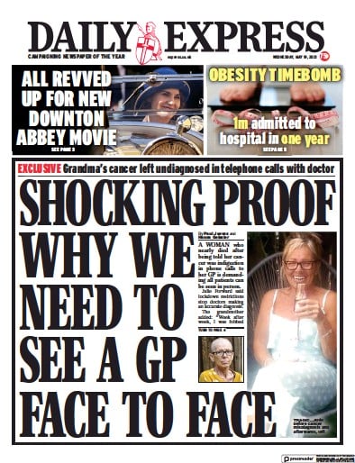 Daily Express Newspaper Front Page (UK) for 19 May 2021