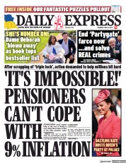 Daily Express (UK) Newspaper Front Page for 19 May 2022