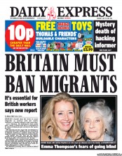 Daily Express (UK) Newspaper Front Page for 19 July 2011
