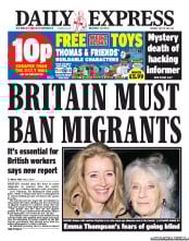 Daily Express (UK) Newspaper Front Page for 19 July 2011