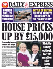 Daily Express (UK) Newspaper Front Page for 19 August 2015