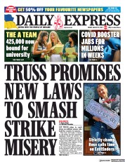 Daily Express (UK) Newspaper Front Page for 19 August 2022