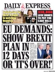 Daily Express (UK) Newspaper Front Page for 19 September 2019