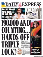 Daily Express front page for 19 September 2023
