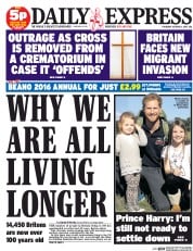 Daily Express (UK) Newspaper Front Page for 1 October 2015