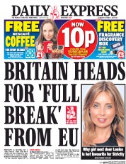 Daily Express (UK) Newspaper Front Page for 1 October 2016