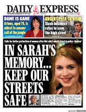 Daily Express (UK) Newspaper Front Page for 1 October 2021