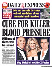 Daily Express (UK) Newspaper Front Page for 1 November 2011