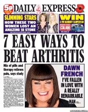 Daily Express Newspaper Front Page (UK) for 1 November 2012