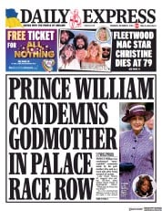 Daily Express (UK) Newspaper Front Page for 1 December 2022