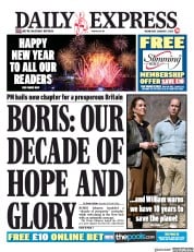 Daily Express (UK) Newspaper Front Page for 1 January 2020