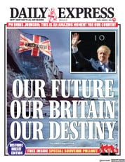 Daily Express (UK) Newspaper Front Page for 1 January 2021