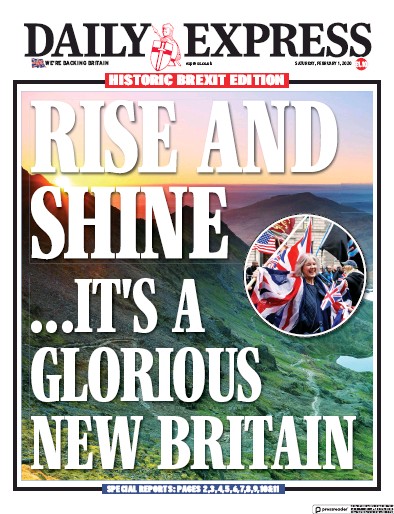 Daily Express Newspaper Front Page (UK) for 1 February 2020