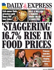 Daily Express front page for 1 February 2023