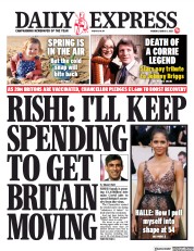 Daily Express (UK) Newspaper Front Page for 1 March 2021