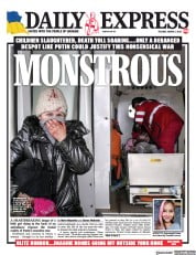 Daily Express (UK) Newspaper Front Page for 1 March 2022