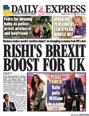 Daily Express (UK) Newspaper Front Page for 1 March 2023