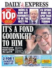 Daily Express (UK) Newspaper Front Page for 1 April 2016