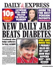Daily Express (UK) Newspaper Front Page for 1 May 2013
