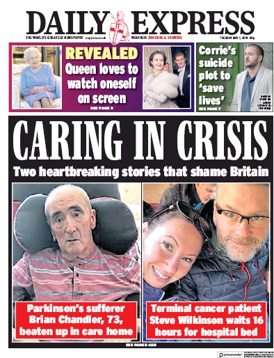 Daily Express Newspaper Front Page (UK) for 1 May 2018