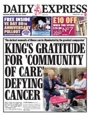 Daily Express front page for 1 May 2025