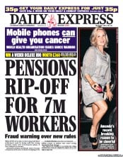 Daily Express (UK) Newspaper Front Page for 1 June 2011