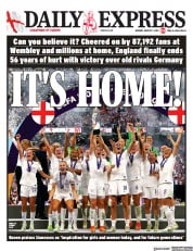 Daily Express front page for 1 August 2022