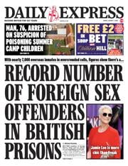 Daily Express front page for 1 August 2025