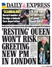 Daily Express (UK) Newspaper Front Page for 1 September 2022
