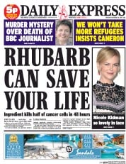 Daily Express (UK) Newspaper Front Page for 20 October 2015
