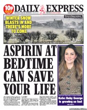Daily Express (UK) Newspaper Front Page for 20 November 2013
