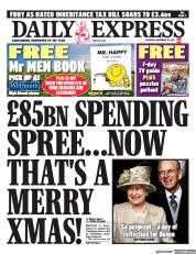 Daily Express (UK) Newspaper Front Page for 20 November 2021