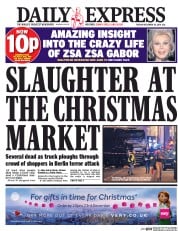 Daily Express (UK) Newspaper Front Page for 20 December 2016