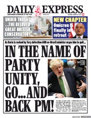 Daily Express (UK) Newspaper Front Page for 20 January 2022