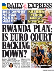 Daily Express front page for 20 March 2023