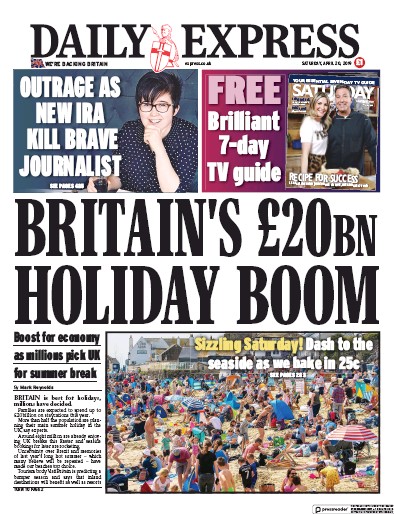 Daily Express Newspaper Front Page (UK) for 20 April 2019
